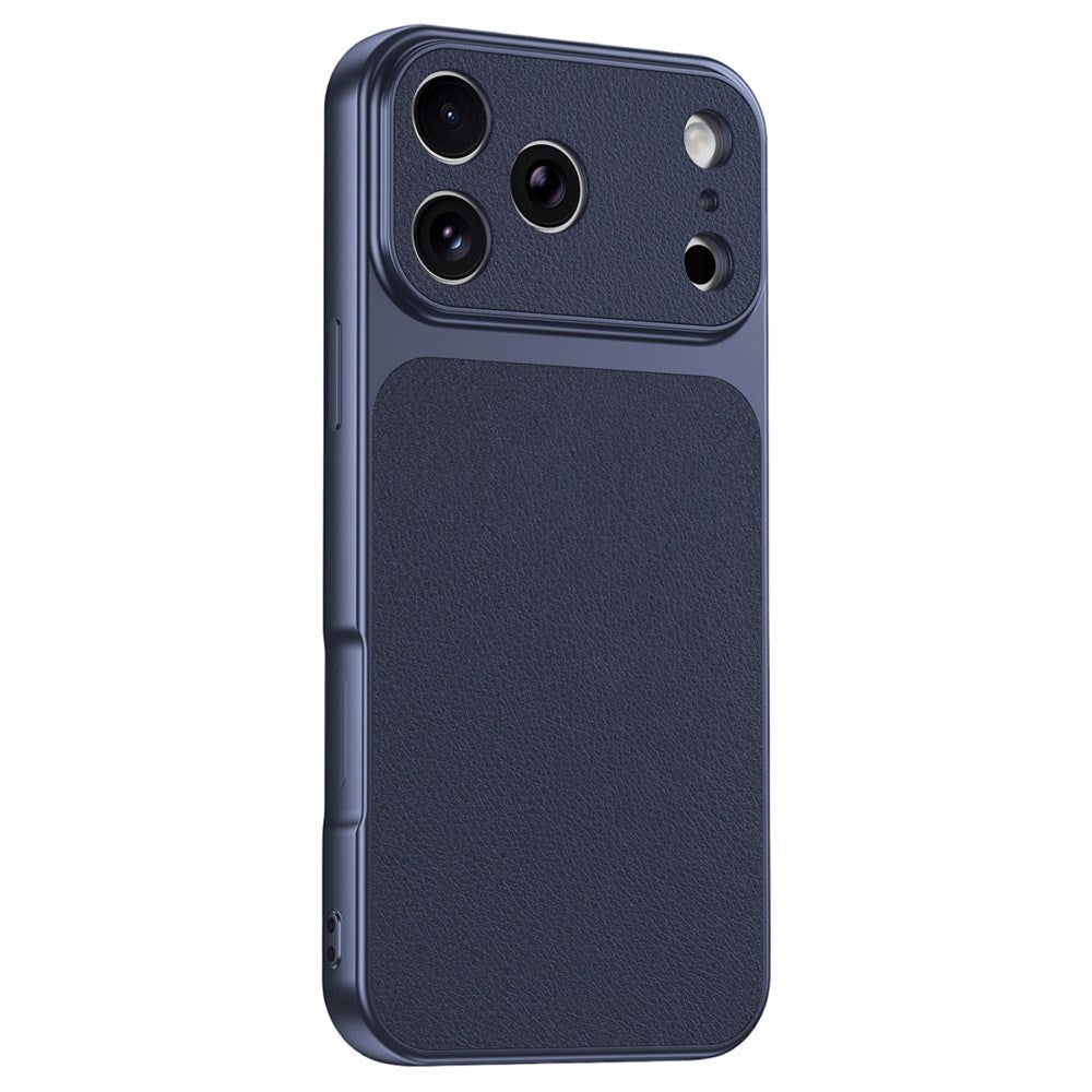 iPhone 17 Pro EIDERWOOD Hybrid Bakdeksel med Kunstskinn – Blå