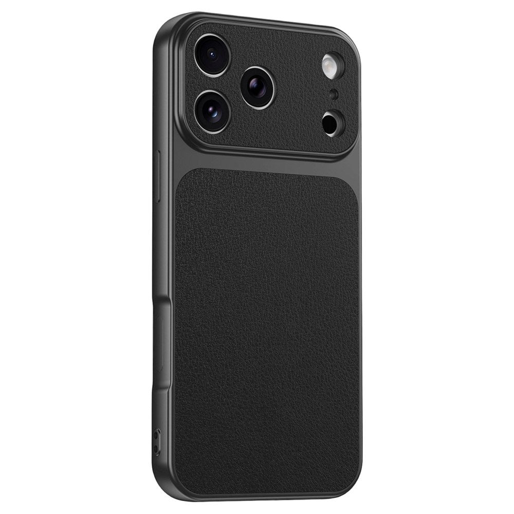 iPhone 17 Pro EIDERWOOD Hybrid Bakdeksel med Kunstskinn – Svart