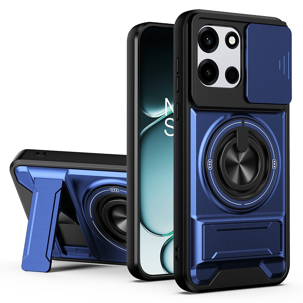 OnePlus Nord CE6 / Nord 6 EIDERWOOD Hybrid Håndverker Deksel m. Kickstand & Cam Slider - MagSafe Kompatbel - Blå