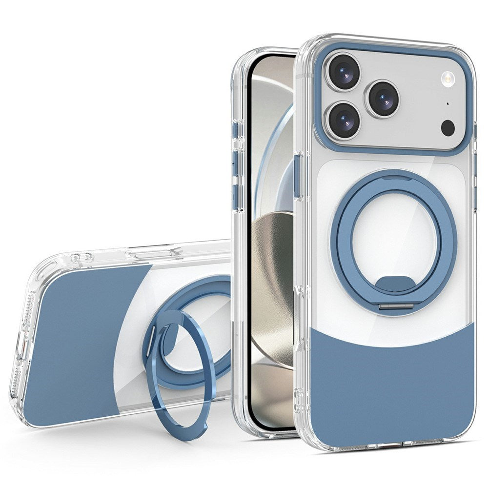 iPhone 17 Pro EIDERWOOD Hybrid Deksel med Stativfunksjon - MagSafe Kompatibel - Gjennomsiktig / Blå