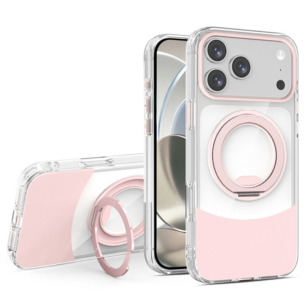 iPhone 17 Pro EIDERWOOD Hybrid Deksel med Stativfunksjon - MagSafe Kompatibel - Gjennomsiktig / Rosa