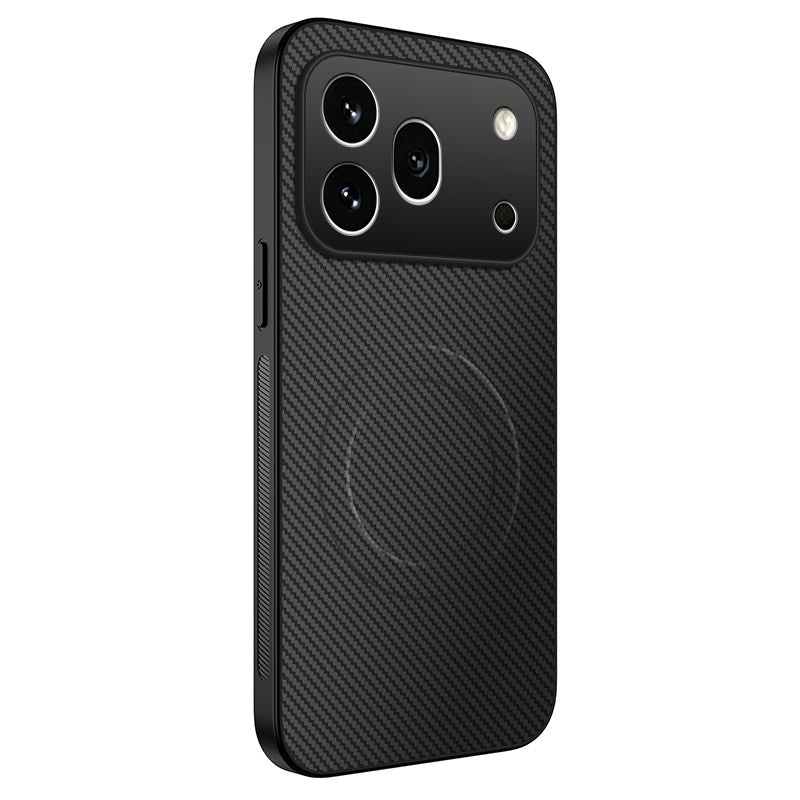 Honor 600 Pro WANLONFENG Deksel med Karbontekstur - MagSafe Kompatibel - Svart