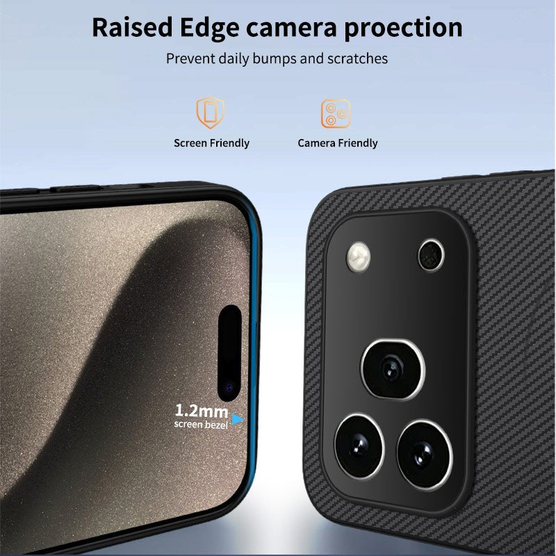 Honor 600 Pro WANLONFENG Deksel med Karbontekstur - MagSafe Kompatibel - Lilla
