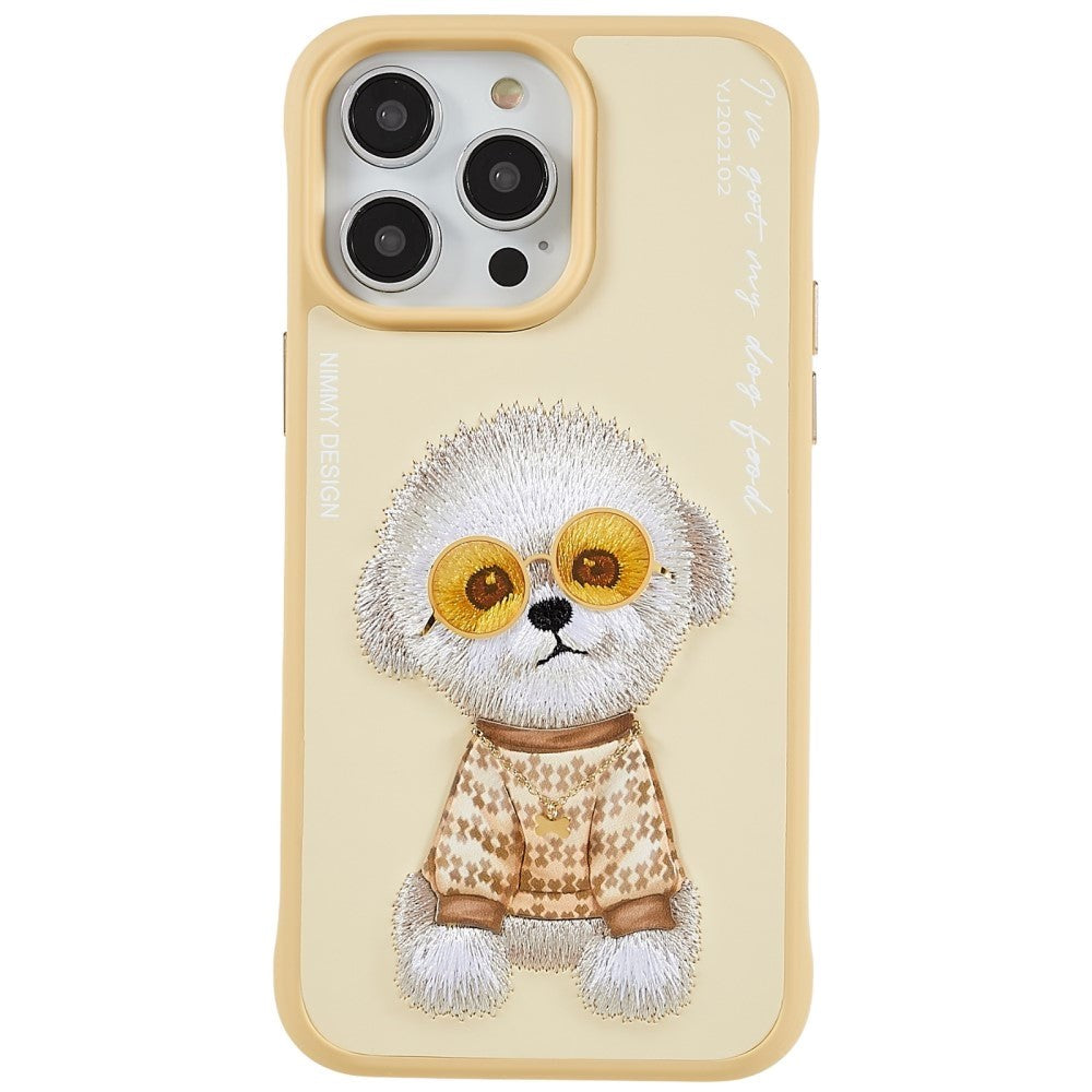 iPhone 14 Pro Plastik Hybrid Cover med motiv - Bamsehund