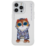 iPhone 14 Pro Plastik Hybrid Cover med motiv - Hoodie Katt