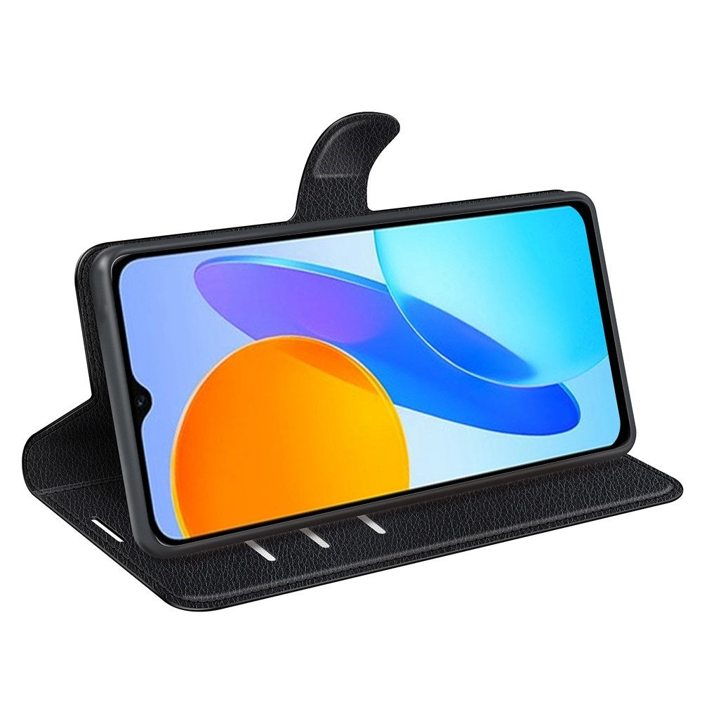 EIDERWOOD Honor X8 (5G) Kunstskinn Flip Deksel m. Kortholder & Ståfunksjon - Svart