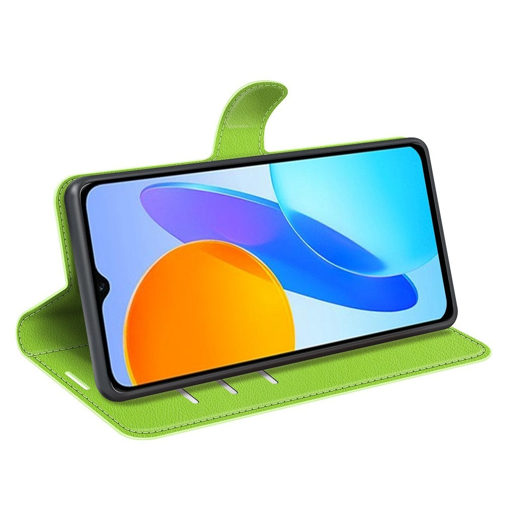 EIDERWOOD Honor X8 (5G) Kunstskinn Flip Deksel m. Kortholder & Ståfunksjon - Grønn