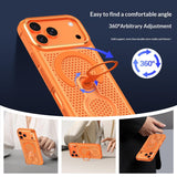 iPhone 17 Pro EIDERWOOD Hybriddeksel med Varmeavledning & 360° Roterende Støtte – MagSafe Kompatibel – Oransje