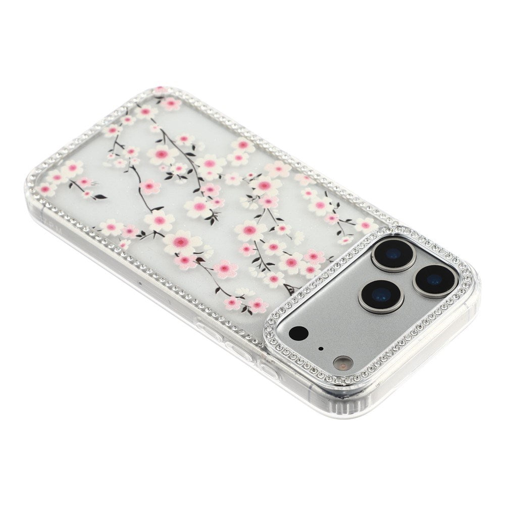 iPhone 17 Pro Max EIDERWOOD Hybrid Deksel med Strass & Blomsterdesign - Gjennomsiktig / Kirsebærblomster