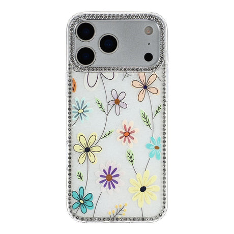 iPhone 17 Pro Max EIDERWOOD Hybrid Deksel med Strass & Blomsterdesign - Hvit / Flerfargede Blomster