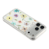 iPhone 17 Pro Max EIDERWOOD Hybrid Deksel med Strass & Blomsterdesign - Hvit / Flerfargede Blomster
