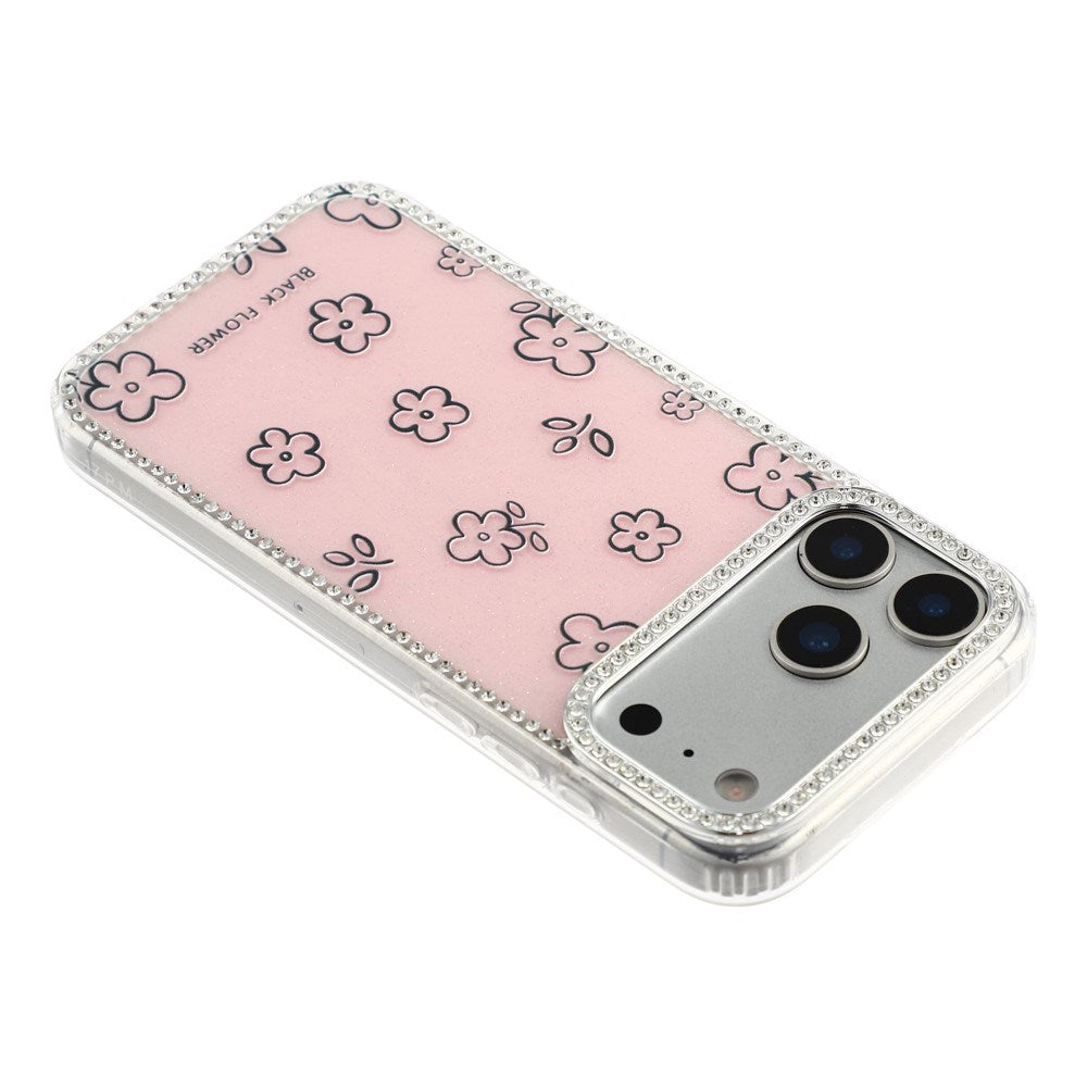 iPhone 17 Pro Max EIDERWOOD Hybrid Deksel med Strass & Blomsterdesign - Rosa / Blomster