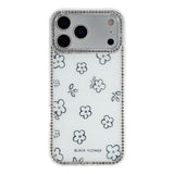 iPhone 17 Pro Max EIDERWOOD Hybrid Deksel med Strass & Blomsterdesign - Hvit / Blomster