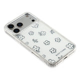 iPhone 17 Pro Max EIDERWOOD Hybrid Deksel med Strass & Blomsterdesign - Hvit / Blomster