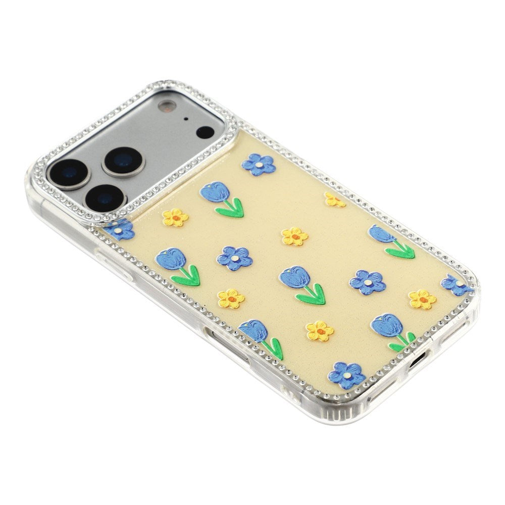 iPhone 17 Pro Max EIDERWOOD Hybrid Deksel med Strass & Blomsterdesign - Gul / Tulipaner