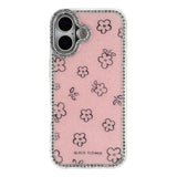iPhone 17 EIDERWOOD Hybrid Deksel med Strass & Blomsterdesign - Rosa / Blomster