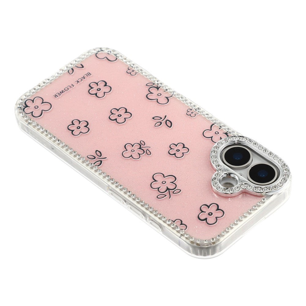 iPhone 17 EIDERWOOD Hybrid Deksel med Strass & Blomsterdesign - Rosa / Blomster