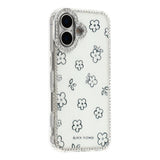 iPhone 17 EIDERWOOD Hybrid Deksel med Strass & Blomsterdesign - Hvit / Blomster