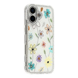 iPhone 17 EIDERWOOD Hybrid Deksel med Strass & Blomsterdesign - Hvit / Flerfarget Blomster