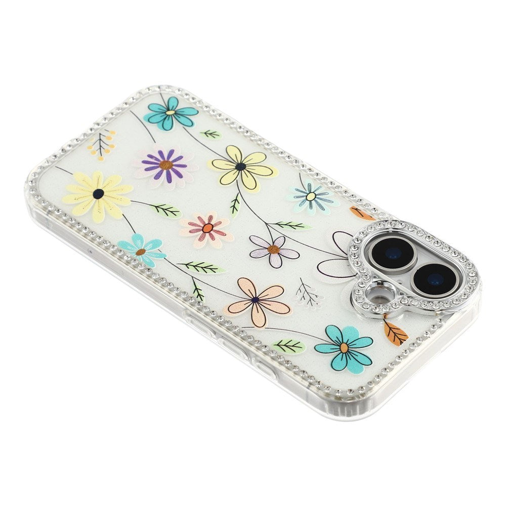 iPhone 17 EIDERWOOD Hybrid Deksel med Strass & Blomsterdesign - Hvit / Flerfarget Blomster