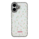 iPhone 17 EIDERWOOD Hybrid Deksel med Strass & Blomsterdesign - Hvit / Vårblomster