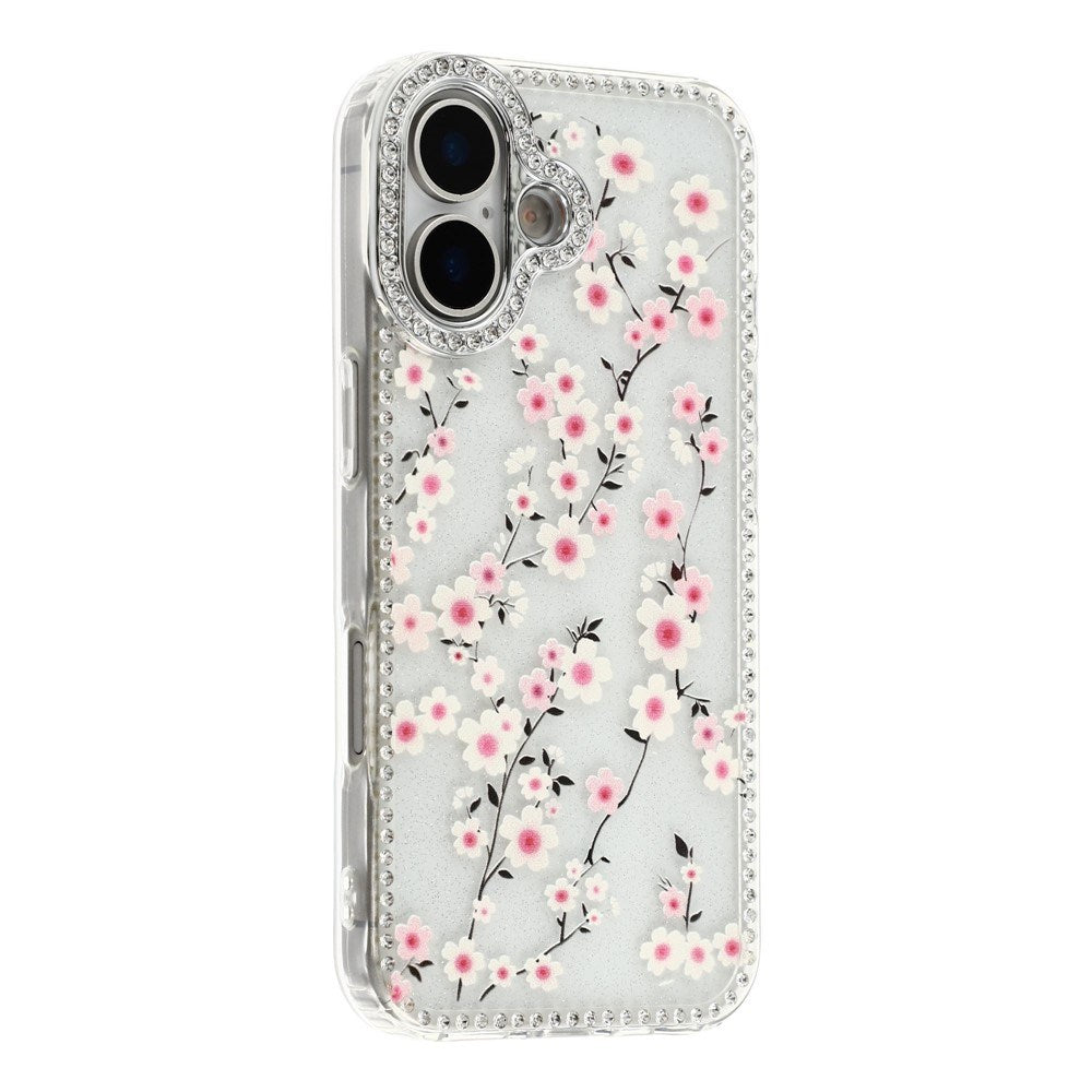 iPhone 17 EIDERWOOD Hybrid Deksel med Strass & Blomsterdesign - Gjennomsiktig / Kirsebærblomster