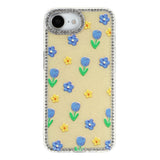 iPhone 17e / 16e EIDERWOOD Hybrid Deksel med Strass & Blomsterdesign - Gul / Tulipaner