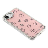 iPhone 17e / 16e EIDERWOOD Hybrid Deksel med Strass & Blomsterdesign - Rosa / Blomster