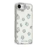 iPhone 17e / 16e EIDERWOOD Hybrid Deksel med Strass & Blomsterdesign - Hvit / Blomster