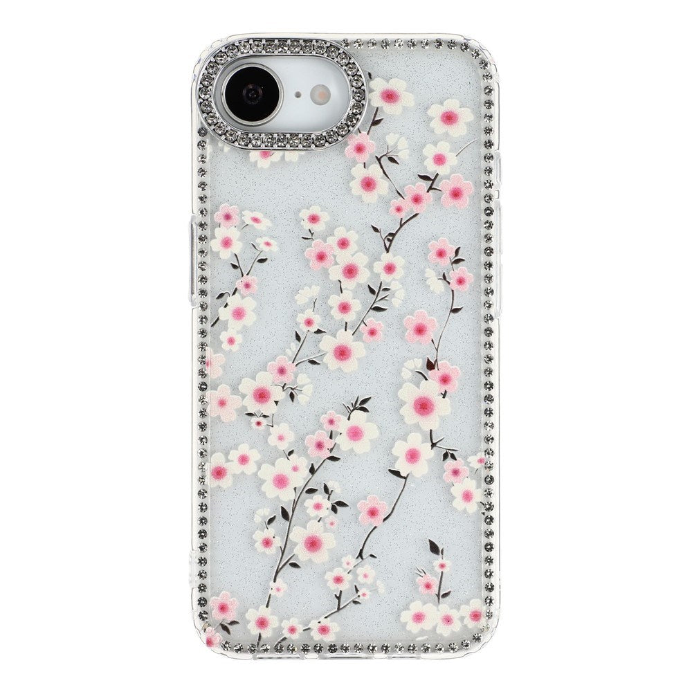 iPhone 17e / 16e EIDERWOOD Hybrid Deksel med Strass & Blomsterdesign - Gjennomsiktig / Kirsebærblomster
