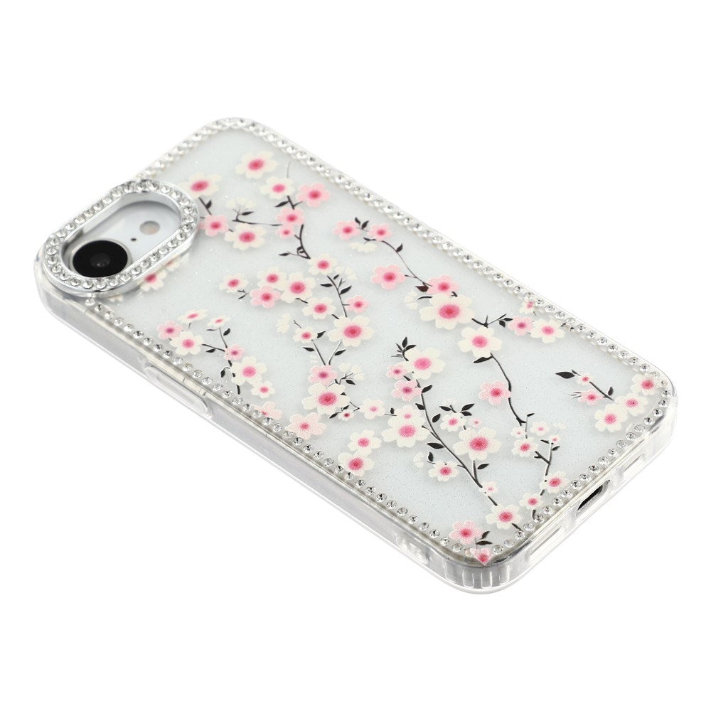 iPhone 17e / 16e EIDERWOOD Hybrid Deksel med Strass & Blomsterdesign - Gjennomsiktig / Kirsebærblomster