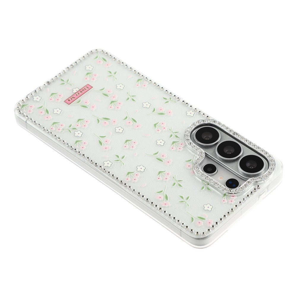 Samsung Galaxy S26 Ultra EIDERWOOD Hybrid Deksel med Strass & Blomsterdesign - Hvit / Vårblomster