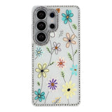 Samsung Galaxy S26 Ultra EIDERWOOD Hybrid Deksel med Strass & Blomsterdesign - Hvit / Flerfargede Blomster