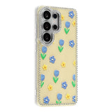 Samsung Galaxy S26 Ultra EIDERWOOD Hybrid Deksel med Strass & Blomsterdesign - Gul / Tulipaner