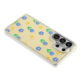 Samsung Galaxy S26 Ultra EIDERWOOD Hybrid Deksel med Strass & Blomsterdesign - Gul / Tulipaner