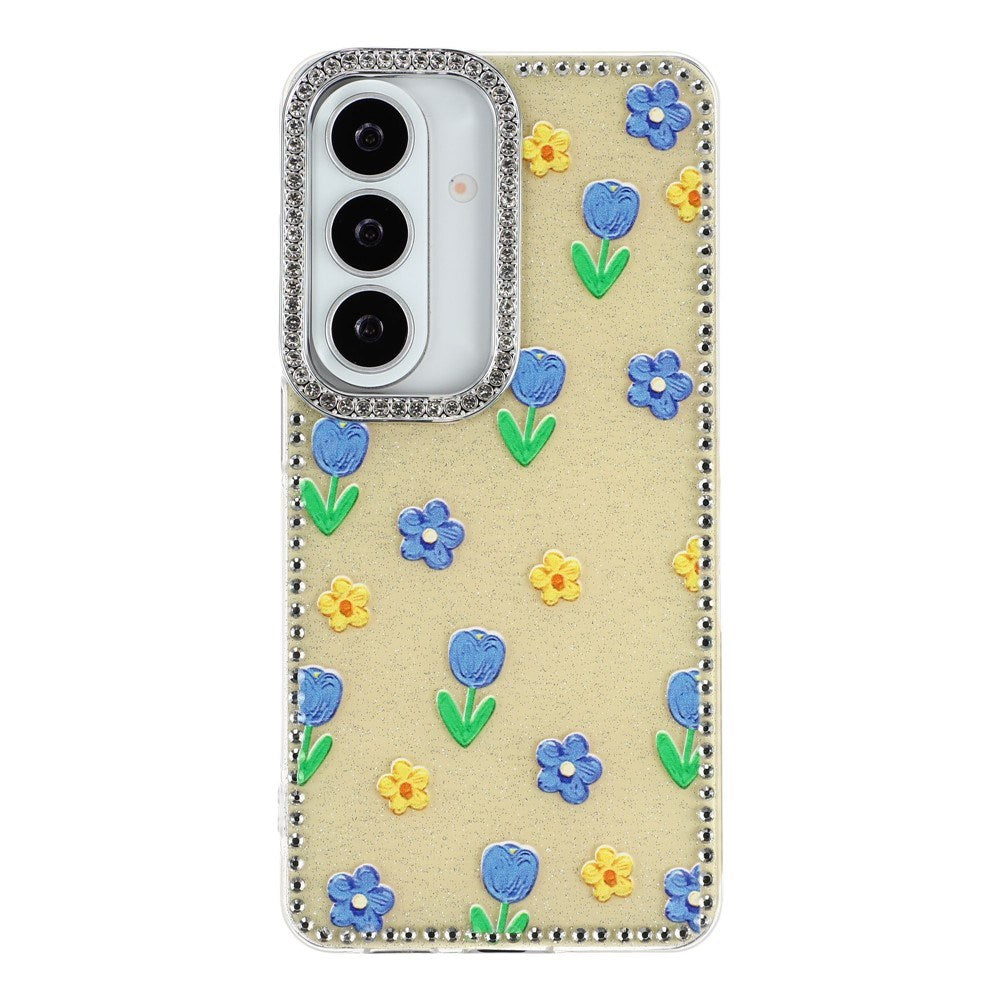 Samsung Galaxy S26 EIDERWOOD Hybrid Deksel med Strass & Blomsterdesign - Gul / Tulipaner