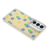 Samsung Galaxy S26 EIDERWOOD Hybrid Deksel med Strass & Blomsterdesign - Gul / Tulipaner