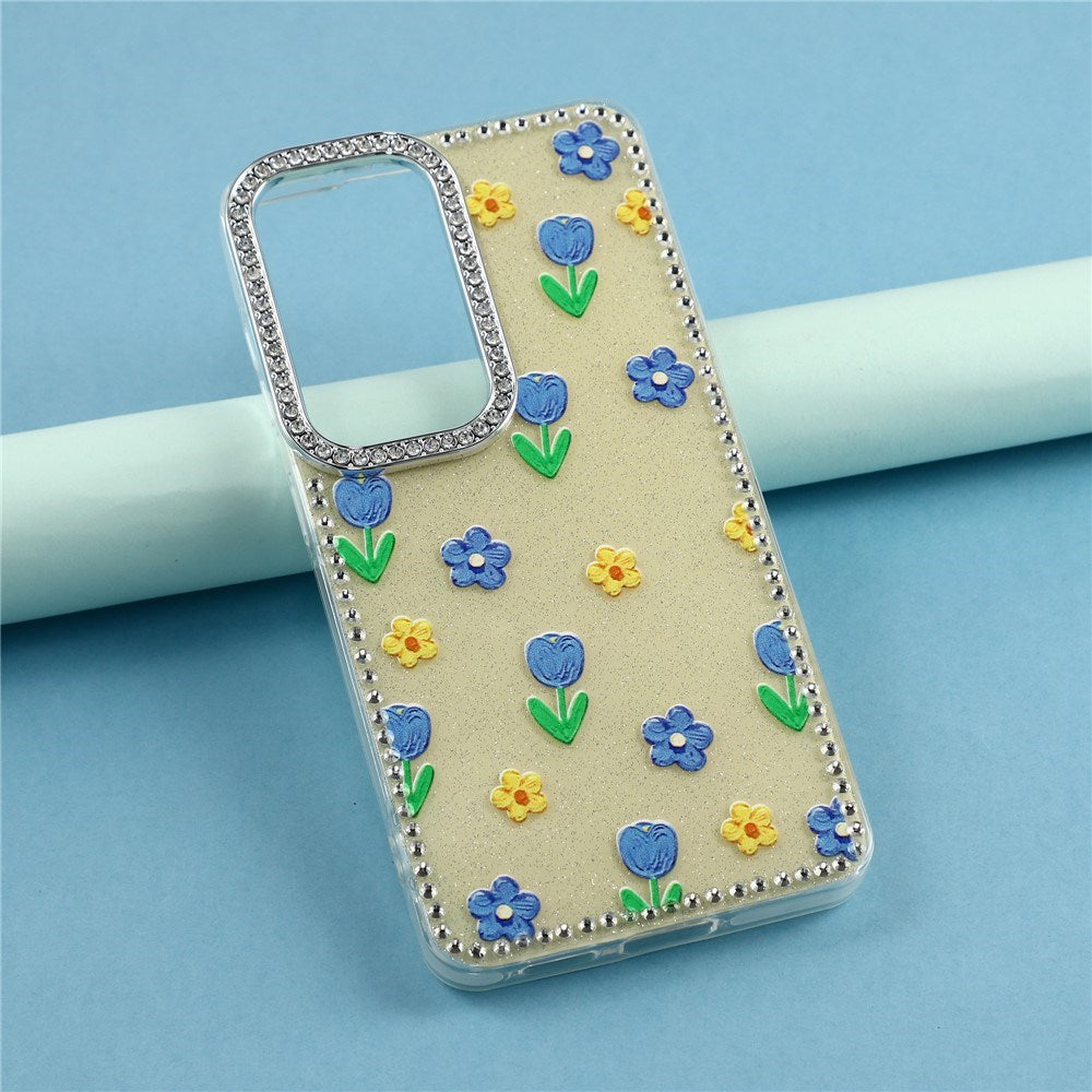 Samsung Galaxy S26 EIDERWOOD Hybrid Deksel med Strass & Blomsterdesign - Gul / Tulipaner