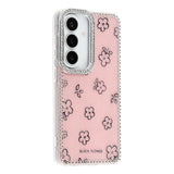 Samsung Galaxy S26 EIDERWOOD Hybrid Deksel med Strass & Blomsterdesign - Rosa / Blomster