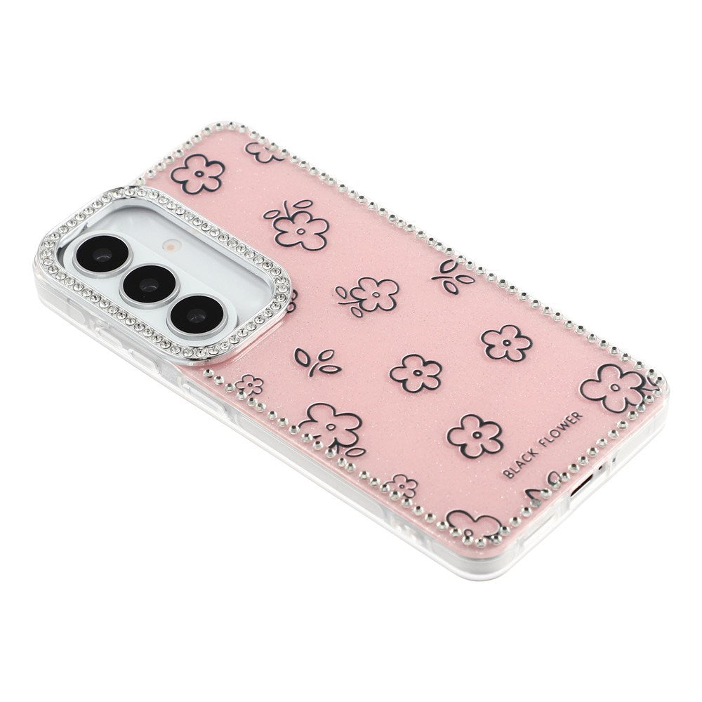 Samsung Galaxy S26 EIDERWOOD Hybrid Deksel med Strass & Blomsterdesign - Rosa / Blomster