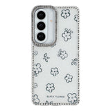 Samsung Galaxy S26 EIDERWOOD Hybrid Deksel med Strass & Blomsterdesign - Hvit / Blomster