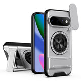Google Pixel 11 / 11 Pro EIDERWOOD Hybrid Håndverker Deksel m. Kickstand & Cam Slider - MagSafe Kompatibel - Sølv