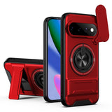 Google Pixel 11 / 11 Pro EIDERWOOD Hybrid Håndverker Deksel m. Kickstand & Cam Slider - MagSafe Kompatibel - Rød