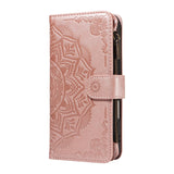 iPhone 17 EIDERWOOD Flippdeksel med 9 Kortholdere - Glidelåslomme - RFDI-Blokkering - Stropp - Rose Gold