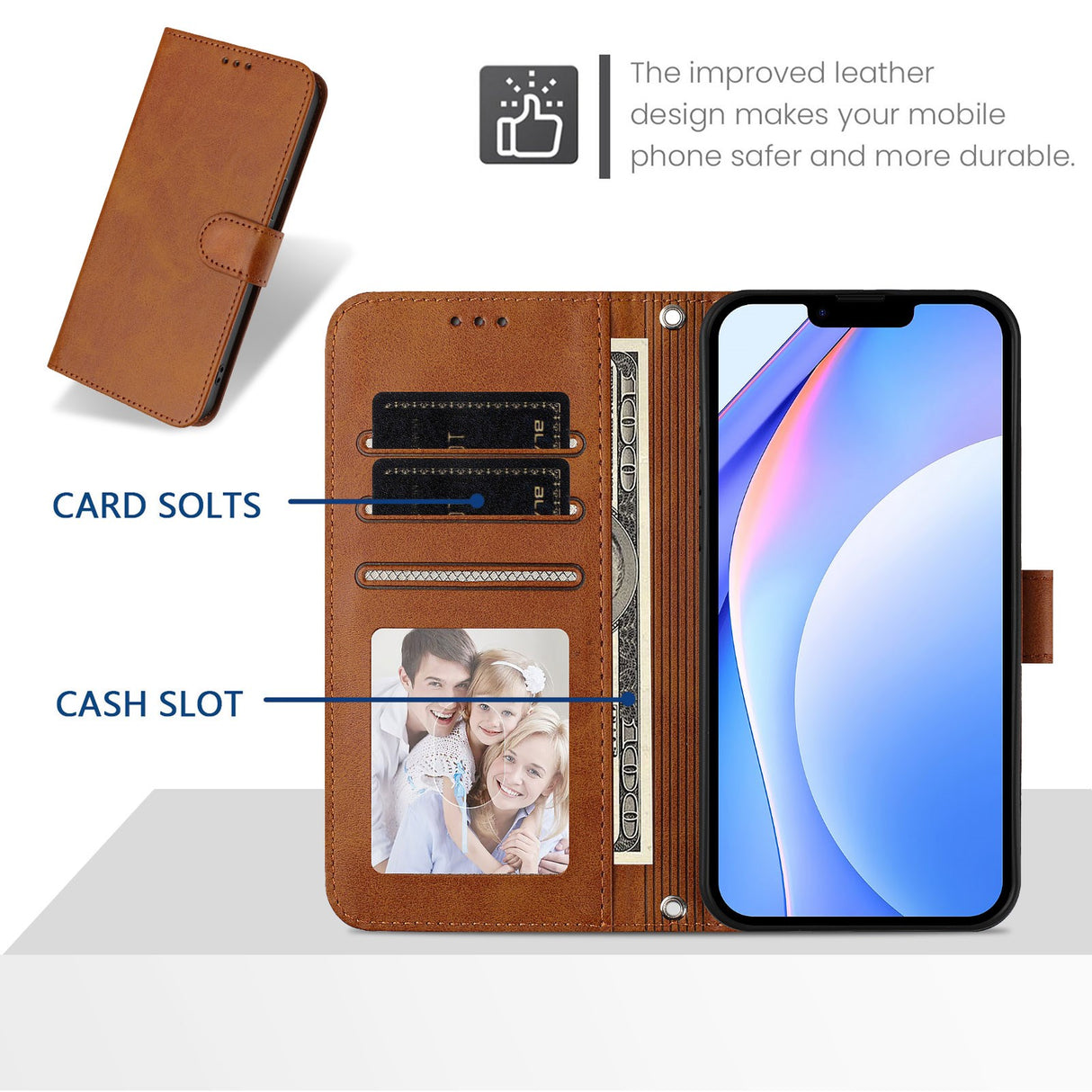 Honor 600 / 600 Pro EIDERWOOD Kunstskinn Flip Deksel m. Stropp - Brun