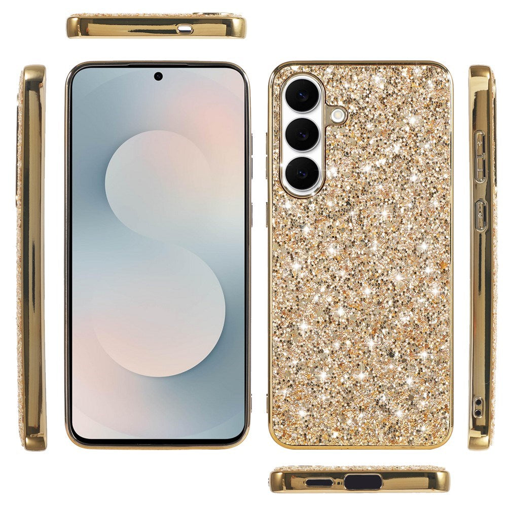 Samsung Galaxy A57 EIDERWOOD Plast Glitter Deksel - Rosegull