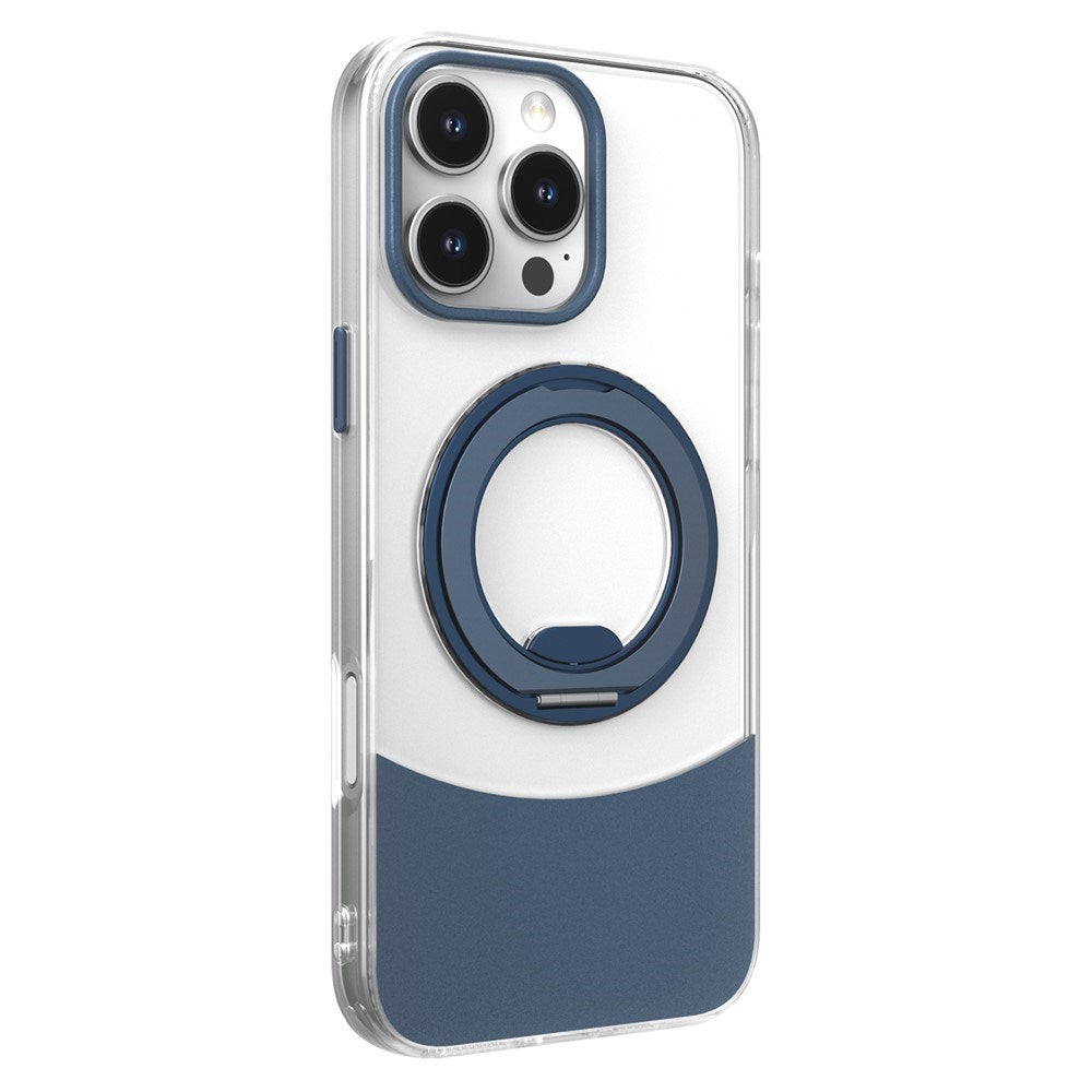 iPhone 16 EIDERWOOD Hybrid Deksel med Stativfunksjon - MagSafe Kompatibel - Gjennomsiktig / Blå