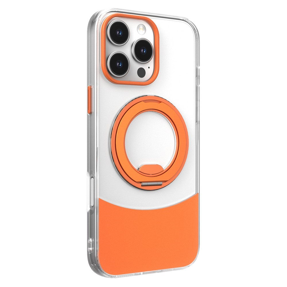 iPhone 15 EIDERWOOD Hybrid Deksel med Stativfunksjon - MagSafe Kompatibel - Gjennomsiktig / Oransje