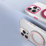 iPhone 17 EIDERWOOD Hybrid Deksel med Stativfunksjon - MagSafe Kompatibel - Gjennomsiktig / Pink
