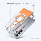 Samsung Galaxy S26 EIDERWOOD Hybrid Deksel med Stativfunksjon - MagSafe Kompatibel - Gjennomsiktig / Rosa